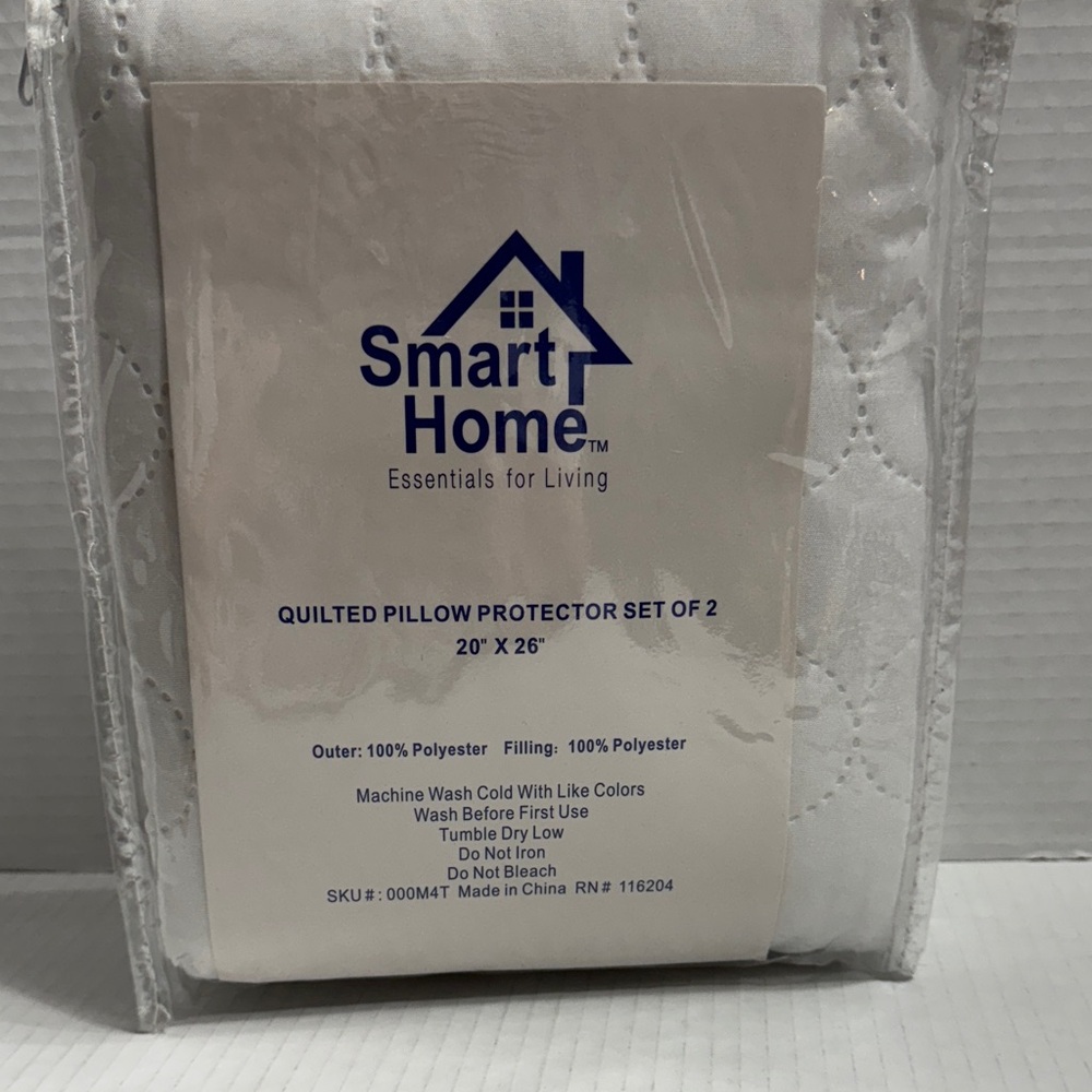 Quilted Pillow Protector Set - White